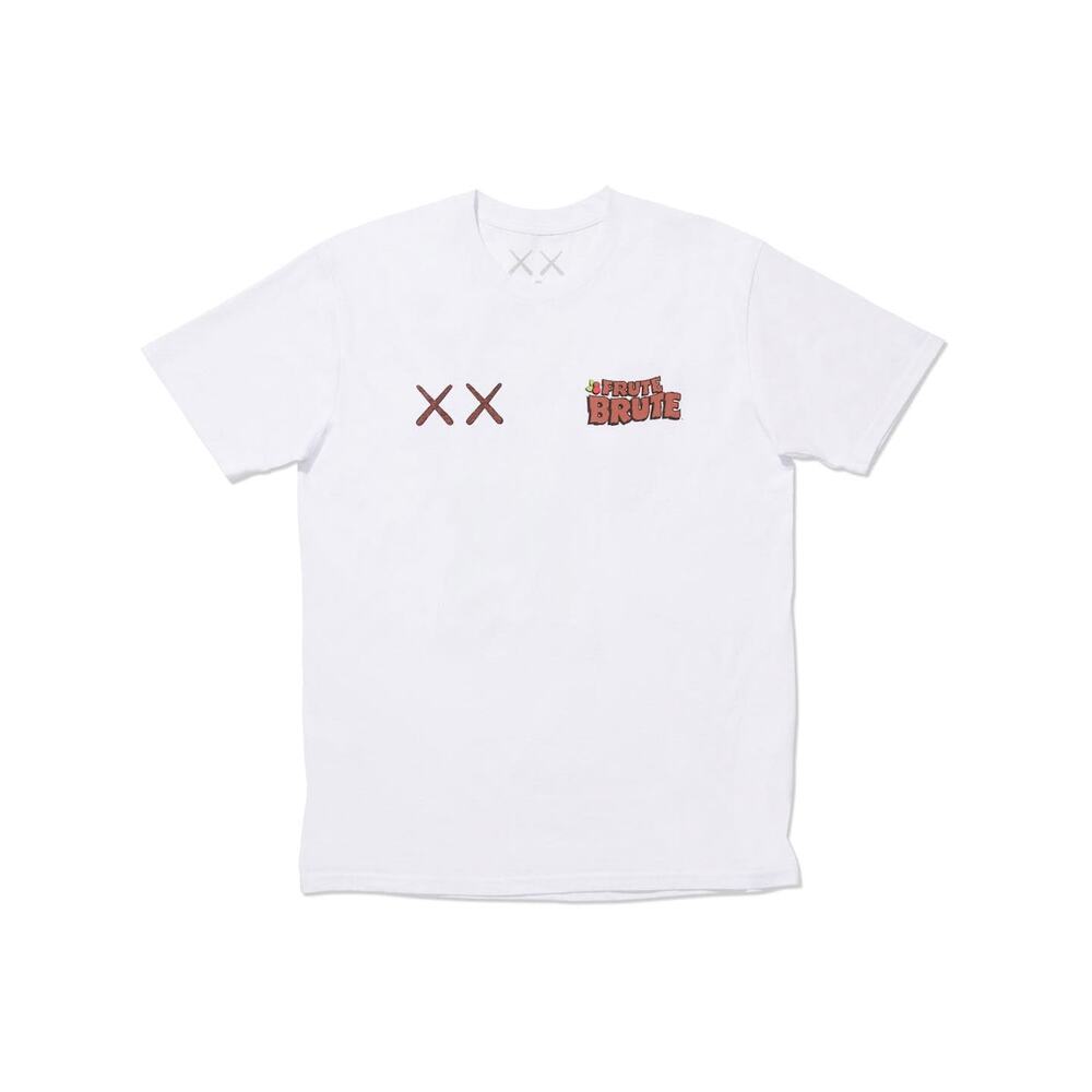 Kaws x Frute Brute White Men’s Tee T Shirt Size Large New!